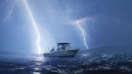 Boat in a Lightning Storm